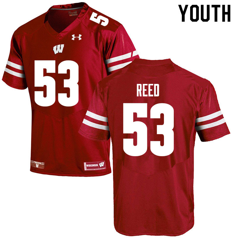 Wisconsin Badgers Youth #53 Malik Reed NCAA Under Armour Authentic Red College Stitched Football Jersey VQ40H10RC